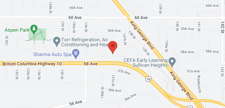 map of 13707 58 AVENUE